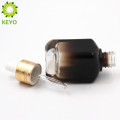 30ml 40ml Gradient color black rectangle bottom screw metal essential oil square black glass bottle essential oil for packing